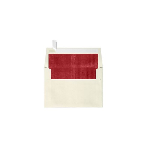 Lux Foil Lined Invitation Envelopes 4 1 4x6 1 4 Natural W Red Lining Flnt4872 01 50 Target