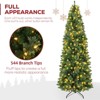 Vivatrees 6 Ft Prelit Pencil Christmas Tree with Warm White Lights, Metal Stand, Hinged Branches, Realistic Xmas Tree for Holiday Decor, Green - 3 of 4