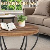MAYEERTY Wooden Coffee Table, 2-Tier Round Central Cocktail Table with Shelves - 4 of 4