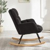 Rbied Metal Frame Rocking Chair Glider Chair Accent Chair for Living Room, Tufted Upholstered Teddy Fabric - 4 of 4