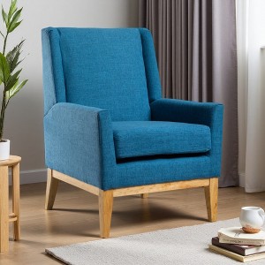 Fabric Mid-Century Modern Accent Chair with Padded Cushion - 1 of 4