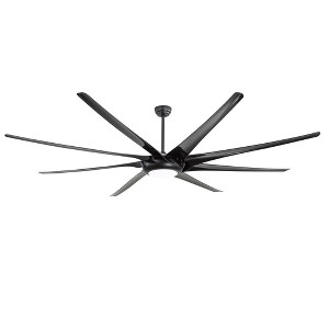 Airsurfer 100" Black Ceiling Fan with 3 Colors LED Light,6 Speeds Ceiling Fan with 8 ABS Plywood Blades and Remote,12"/24"/36" Downrods - 1 of 2