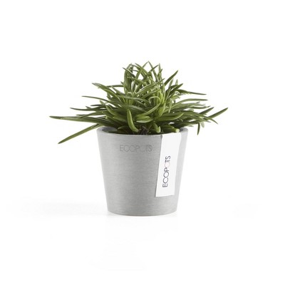 Modern Round Frost-Resistant Gray Recycled Plastic Planter