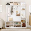 79" Hall Tree with Bench, Shoe Storage, Coat Rack & Mirror, Shoe Organizer with Cushion - 3 of 4