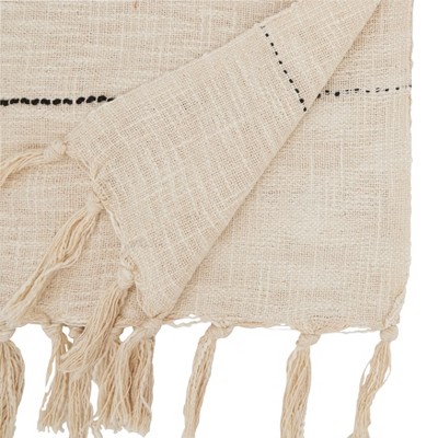 Boho Chic Striped Woven Cotton Polyester Table Runner