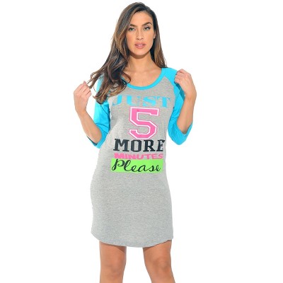 Just Love Sleep Dress for Women - Baseball Sleeve Sleeping Dorm Shirt - Ladies Nightshirt - Nightgown Sleepwear