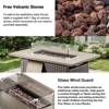 Belord Outdoor Patio Furniture Set with Propane Firepit Table with Glass Wind Guard, Patio Firepit Set with Patio Sofa and Swivel Rocking Glider Chair - 3 of 4