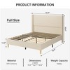 Full Size Bed Frame, Upholstered Platform Corduroy Bed Frame with Vertical Channel Tufted Wingback Headboard - 2 of 4