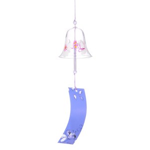 Unique Bargains Handmade Outdoor Glass Style Wind Chimes White Purple 1 Pc - 1 of 4