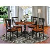 Kitchen Table Set for 4 - 42x42 Drop Leaf Dining Table & Chairs, Asian Hardwood, Black Finish - 2 of 4
