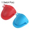 Unique Bargains Heat Resistant Kitchen Utensil Sets Silicone Oven Mitts 4 Pcs - 3 of 4