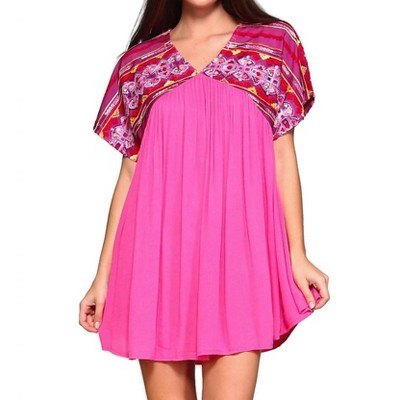 Women's Boho Baby Doll Mini Dress - PLUS - Velzera