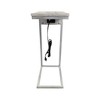 Carolina Living Chloe Laptop Table with USB Ports Whitewash: Side Sofa Desk, Snack Tray, Device Charging Station - 4 of 4