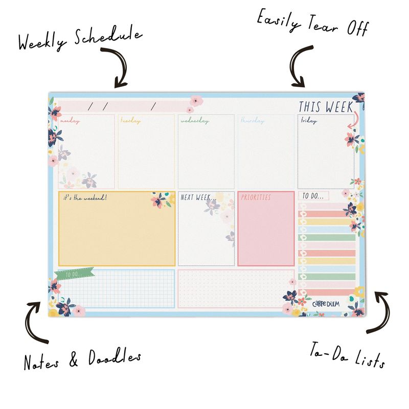 Pukka Pads Weekly Planner Pad - Ditzy Floral - Pack 6, 2 of 6