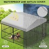 Large Outdoor Dog Kennel with Roof, Heavy Duty Outdoor Dog Crates with Stainless Steel Bowls, Dog Fence Yard for Large Dogs 118.11* 118.11* 70.87IN - 3 of 4