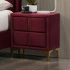 Evita Coated Nightstand Fully Upholstered Flannelette-22.25*14.37*24.25 Inch, Red&Gold - 2 of 4