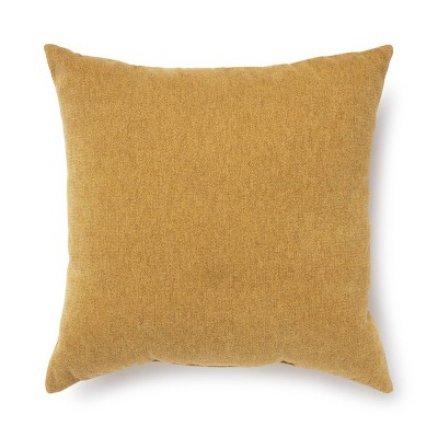 18"x18" Chenille Square Throw Pillow Gold