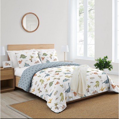 Sweet Jojo Designs Boy Full/Queen Comforter Bedding Set Watercolor Dinosaur Dino Multicolor 3pc — фото 2