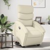vidaXL Cream Faux Leather Power Lift Recliner Armchair with Manual Recline and Side Pocket for Living Room Comfort - 2 of 4