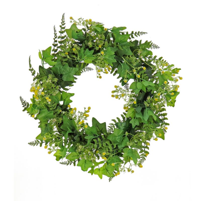 24" Artificial Ivy and Fern Woven Branch Base Wreath - National Tree Company, 1 of 4