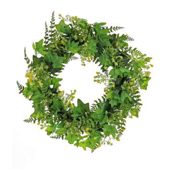 24" Artificial Ivy and Fern Woven Branch Base Wreath - National Tree Company