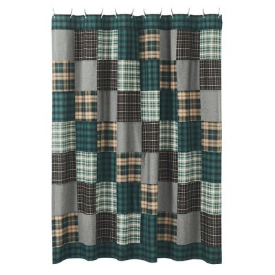 Pine Grove Patchwork Shower Curtain 72x72  VHC Brands