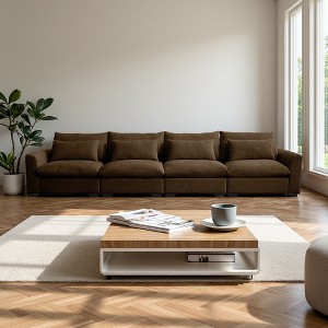 157.5" Corduroy Cloud Modular Sectional Sofa with Deep Seat - 1 of 4