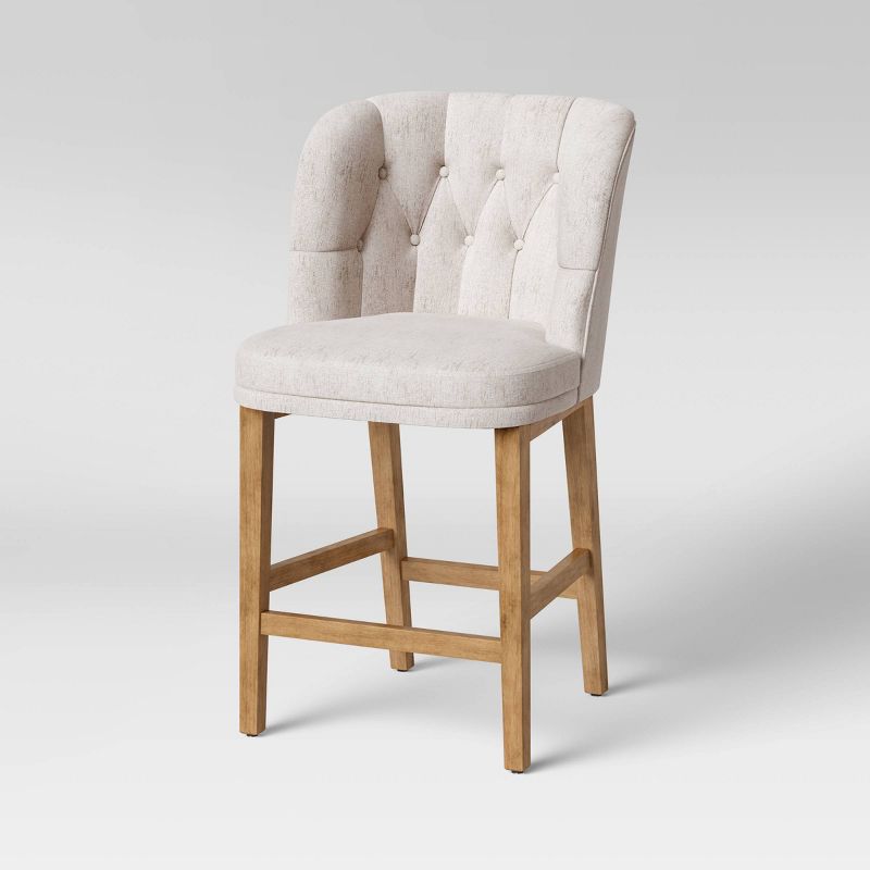 Winfall Tufted Barrel Counter Height Barstool Linen - Threshold&#8482;, 1 of 12