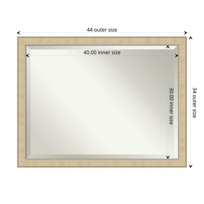 Amanti Art Classic Honey Silver Beveled Framed Wall Mirror, 4 of 7
