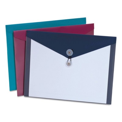 Pendaflex ViewFront Poly File Folders Booklet Envelope, Side Opening, 11 x 9 1/2, 3 Colors, 4/Pack