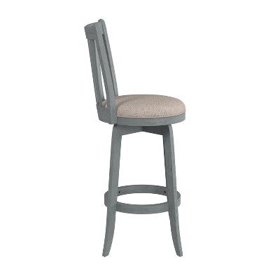 Savana 30" Blue Wirebrush Cream Swivel Wood Barstool