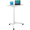 Mount-It! Standing Mobile Laptop Cart, Sit Stand Rolling Desk with Height Adjustable 31.1" x 20.5" Platform, Supports up to 17.6 Lbs., White - 2 of 4