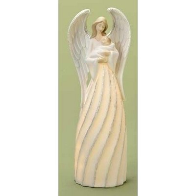 Roman 10" White and Beige Angel with Baby Jesus Christmas Nativity Figurine