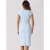 Allegra K Women's Tweed Pencil Crew Neck Cap Sleeve Vintage Bodycon Midi Dress - 4 of 4