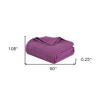 HomeRoots King Purple Cotton Woven Geometric Blanket - 3 of 4