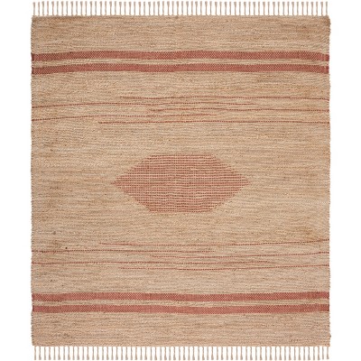 Natural Fiber Nf121 Hand Woven Area Rug - Rust/natural - 7'x7 ...