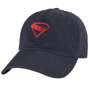 Superman 2025 Monochrome Shield Embroidery Official Dad Hat The U18 Adjustable RelaxedFit Cap, Navy - 1 of 4