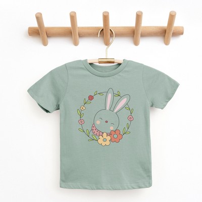 The Juniper Shop Easter Bunny Flower Wreath Youth Short Sleeve Tee
