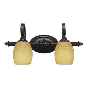 Toltec Lighting Elegante 2 - Light Vanity in  Dark Granite with 5" Cayenne Linen Shade - 1 of 1