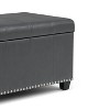 NicBex Modern Ottoman with Storage Design, Ottoman Foot Rest with Stitched Detail and Nailhead Trim for Bedroom, Living Room, Dark Gray - 3 of 4