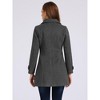 Allegra K Women's Peter Pan Collar Single Breasted Outwear Winter Buttoned Long Coat - 4 of 4