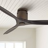 52" Casa Vieja Rustic Farmhouse 3 Blade Indoor Hugger Ceiling Fan with Remote Control Oil Rubbed Bronze Matte Black Wood for Living House Dining Room - 2 of 4