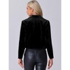 Allegra K Women's Velvet Notch Lapel Open Front Long Sleeve Party Cocktail Blazer Jacket - image 3 of 4