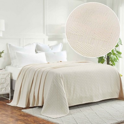 Basketweave Cotton Blanket by Blue Nile Mills