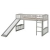 CAVINAS Twin/Full Size Wood Loft Bed with Slide & Ladder & Fence,Simple Bed Frame for Kids Room,Bedroom - 3 of 4