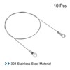 Unique Bargains Stainless Steel Lanyard Cable Eyelets Ended Security Wire Rope Silver 10 Pcs - 3 of 4