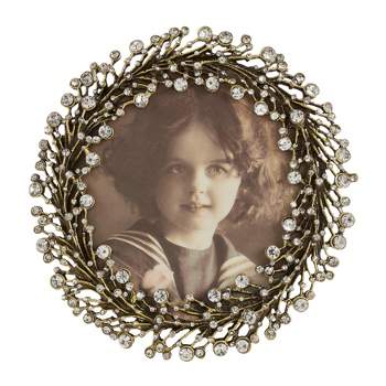 Saro Lifestyle Jeweled Photo Frame With Wreath Design