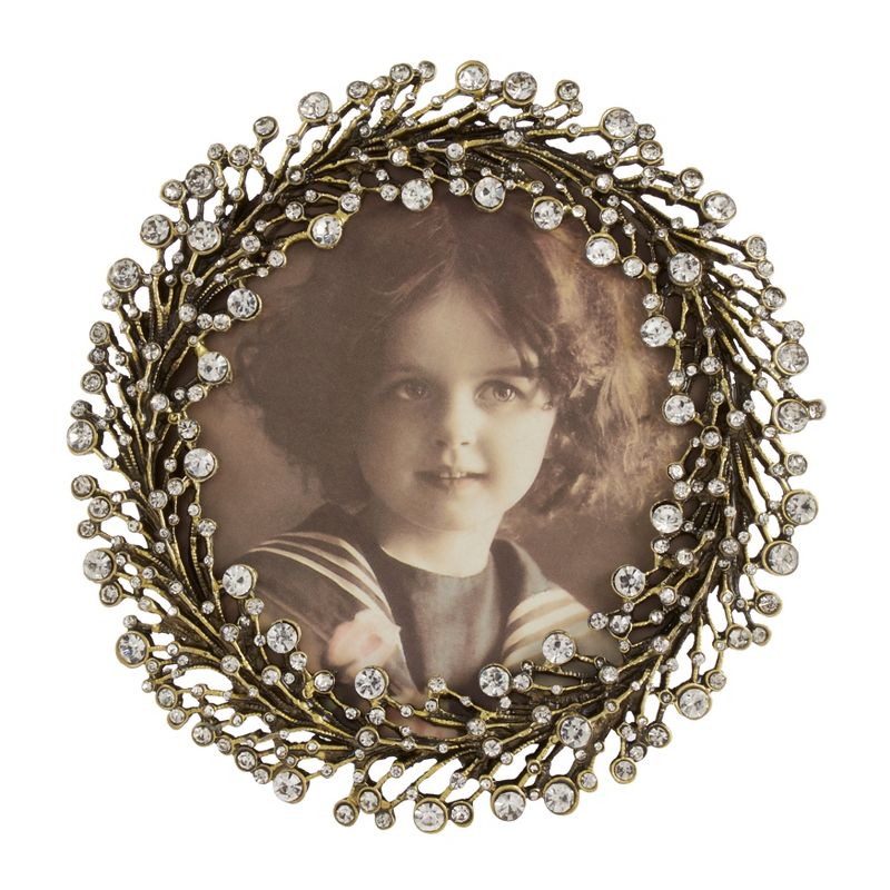 Saro Lifestyle Jeweled Photo Frame With Wreath Design, 1 of 5