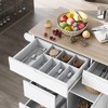 Rubberwood Countertop Kitchen Island, Kitchen Trolley with 5 Wheels, Spice Rack and 8 Drawers - ModernLuxe - 4 of 4