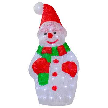 Northlight Lighted Commercial Grade Acrylic Christmas Snowman Display Decoration - 25"